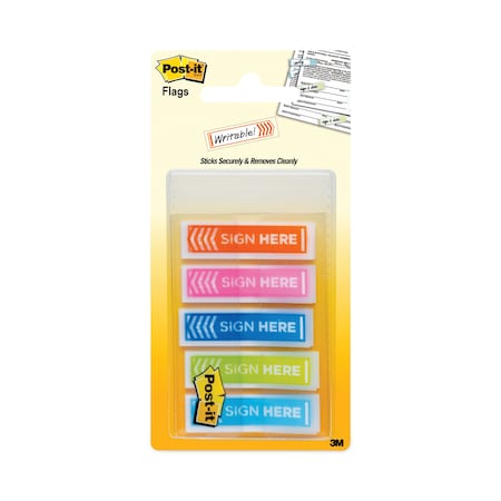 Post-It Page Flags, 5 Assorted Bright Color, PK100 684SHOPBLA